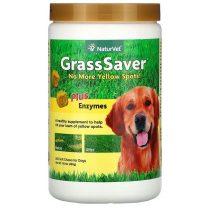 NaturVet, GrassSaver Plus Enzymes for Dogs, 240 Soft Chews, 16.9 oz (480 g)