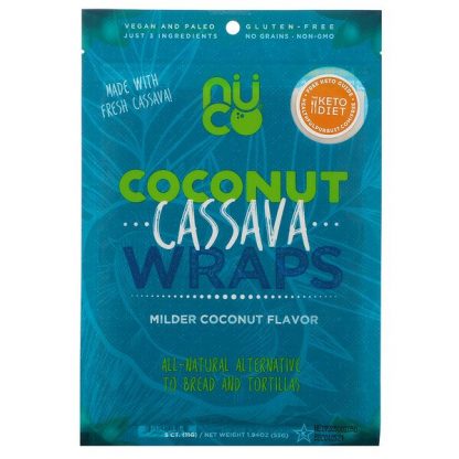 NUCO, Coconut Cassava Wraps, Milder Coconut, 5 Count, 1.94 oz (55 g)