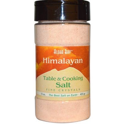 Aloha Bay, Himalayan Table & Cooking Salt, Fine Crystals, 15 oz (425 g)