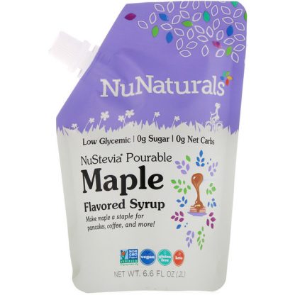 NuNaturals, NuStevia, Pourable Maple Flavor Syrup, 6.6 fl oz (.2 l)