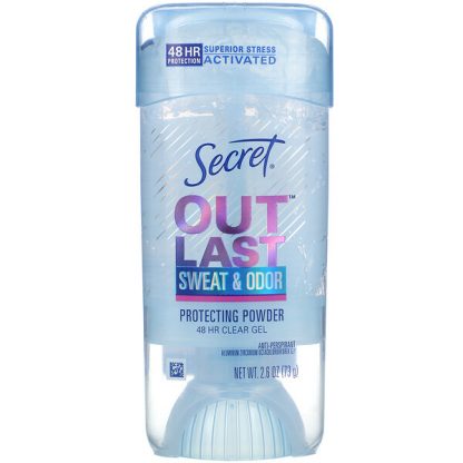 Secret, Outlast, 48 Hr Clear Gel Deodorant, Protecting Powder, 2.6 oz (73 g)