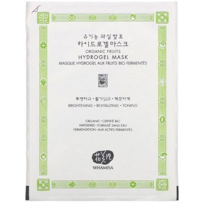 Whamisa, Organic Fruits, Hydrogel Beauty Mask, 1 Sheet