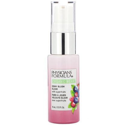 Physicians Formula, Organic Wear, Dewy Blush Elixir, Pink Berry, 0.5 fl oz (15 ml)