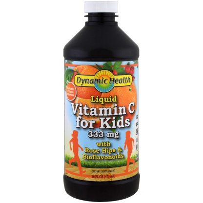 Dynamic Health Laboratories, Liquid Vitamin C for Kids Natural Citrus Flavors, 333 mg, 16 fl oz (473 ml)