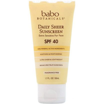 Babo Botanicals, Daily Sheer Mineral Sunscreen, SPF 40, 1.7 fl oz (50 ml)