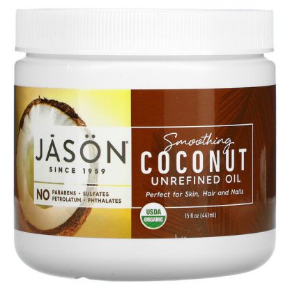 Jason Natural, Smoothing Coconut, Unrefined Oil, 15 fl oz (443 ml)