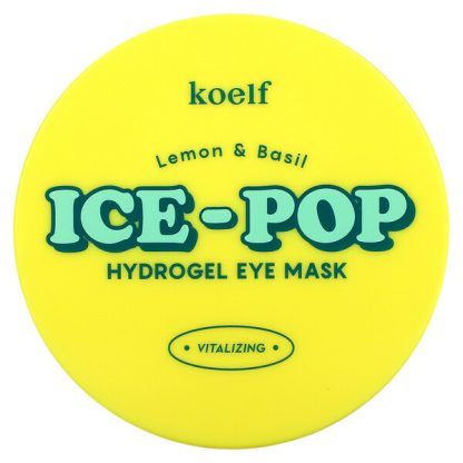 Koelf, Ice-Pop Hydrogel Eye Mask, Lemon & Basil, 30 Pairs