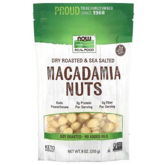 NOW Foods, Real Food, Macadamia Nuts, Dry Roasted, Salted, 9 oz (255 g)