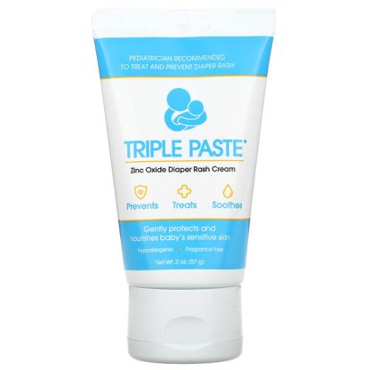 Triple Paste, Zinc Oxide Diaper Rash Cream, Fragrance-Free, 2 oz (57 g)