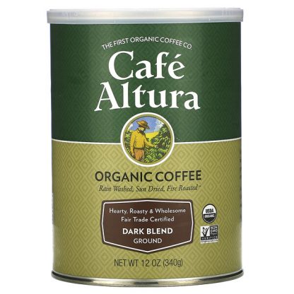 Cafe Altura, Organic Coffee, Dark Blend, Ground, 12 oz (340 g)