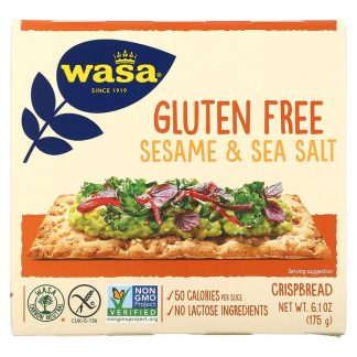 Wasa Flatbread, Crispbread, Sesame & Sea Salt, Gluten Free, 6.1 oz (175 g)