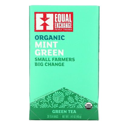 Equal Exchange, Organic Mint Green, Green Tea, 20 Tea Bags, 1.41 oz (40 g)