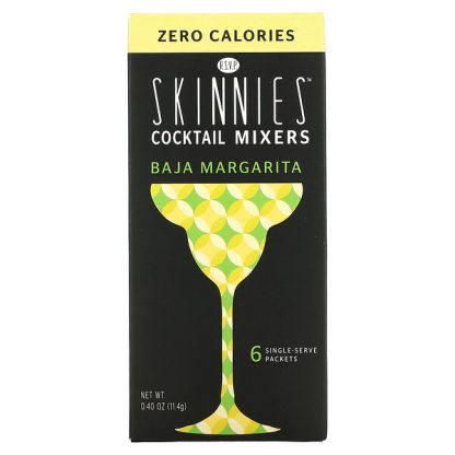 RSVP Skinnies, Cocktail Mixers, Baja Margarita, 6 Single Serve Packets,1.9 g Each