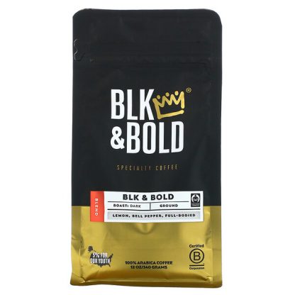 BLK & Bold, Specialty Coffee, BLK & Bold, Ground, Dark Roast, 12 oz (340 g)