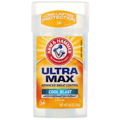 Arm & Hammer, UltraMax, Clear Gel Antiperspirant Deodorant, for Men, Cool Blast, 4.0 oz (113 g)