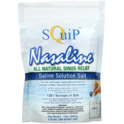 Squip, Nasaline, Saline Solution Salt, 12 oz (340 g)