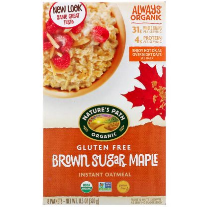 Nature's Path, Organic Instant Oatmeal, Brown Sugar Maple, 8 Packets, 11.3 oz (320 g)