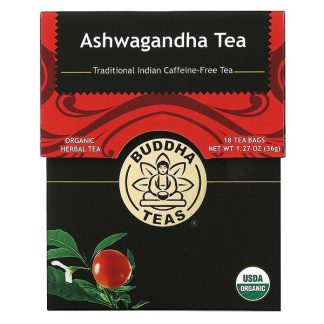 Buddha Teas, Organic Herbal Tea, Ashwagandha, 18 Tea Bags,1.27 oz (36 g)