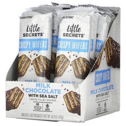 Little Secrets, Milk Chocolate Wafer, Sea Salt, 12 Pack, 1.4 oz (40 g) Each