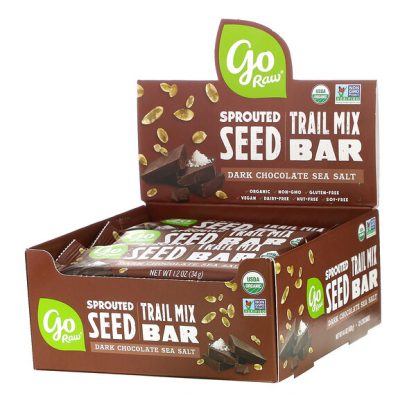 Go Raw, Sprouted Seed Trail Mix Bar, Dark Chocolate Sea Salt, 12 Bars, 1.2 oz (34 g) Each