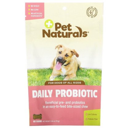 Pet Naturals of Vermont, Daily Probiotic, For Dogs, All Sizes, 60 Chews, 2.54 oz (72 g)