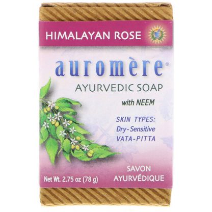 Auromere, Ayurvedic Bar Soap, With Neem, Himalayan Rose, 2.75 oz (78 g)