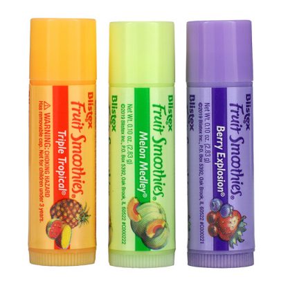 Blistex, Lip Moisturizer, Fruit Smoothies, 3 Sticks, .10 oz (2.83 g) Each