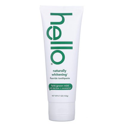 Hello, Naturally Whitening Fluoride Toothpaste, Farm Grown Mint, 4.7 oz (133 g)