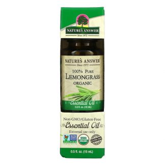 Nature's Answer, Organic Essential Oil, 100% Pure Lemongrass, 0.5 fl oz (15 ml)