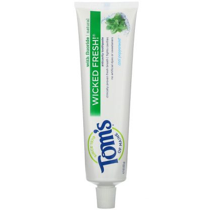 Tom's of Maine, Natural Anticavity, Wicked Fresh! with Fluoride Toothpaste, Cool Peppermint, 4.7 oz (133 g)