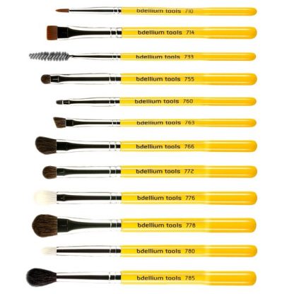 Bdellium Tools, Studio Line, Eyes Brush Set and Pouch, 12 Pc Set