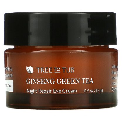 Tree To Tub, Ginseng Green Tea, Night Repair Eye Cream, Gentle Anti-Aging Retinol for Sensitive Skin, 0.5 oz (15 ml)