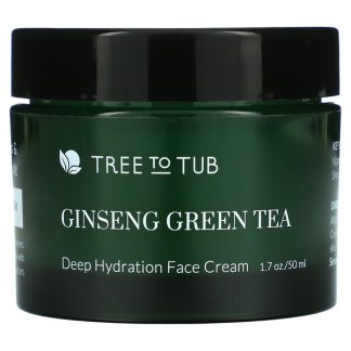 Tree To Tub, Ginseng Green Tea, Deep Hydration Face Cream, Daily Moisturizer for Sensitive Skin, 1.7 oz (50 ml)