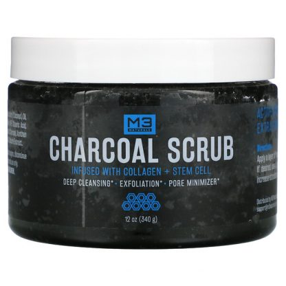 M3 Naturals, Charcoal Scrub, 12 oz (340 g)