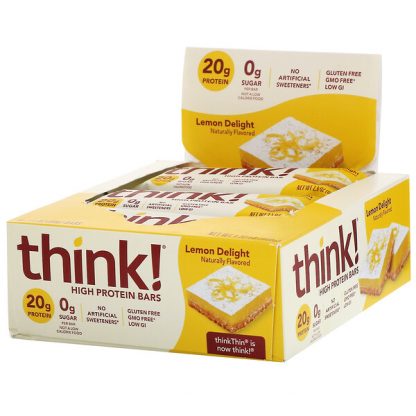 Think !, High Protein Bars, Lemon Delight, 10 Bars, 2.1 oz (60 g) Each