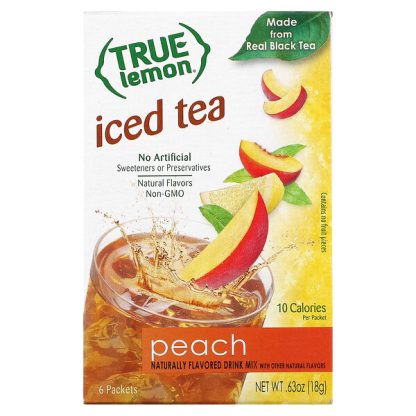 True Citrus, Iced Tea, Peach, 6 Packets, 0.11 oz (3 g) Each