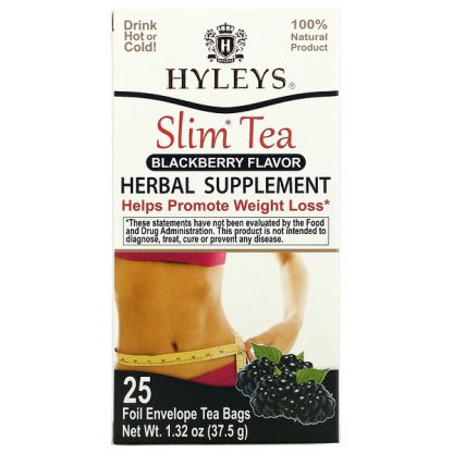 Hyleys Tea, Slim Tea, Blackberry , 25 Foil Envelope Tea Bags, 1.32 oz (37.5 g)