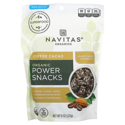 Navitas Organics, Organic Power Snacks, Coffee Cacao, 8 oz (227 g)