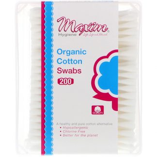 Maxim Hygiene Products, Organic Cotton Swabs, 200 Count