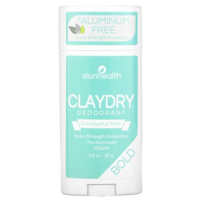 Zion Health, Bold, ClayDry Deodorant, Eucalyptus Mint, 2.8 oz (80 g)