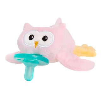 WubbaNub, Infant Pacifier, 0-6 Months, Pink Owl, 1 Pacifier