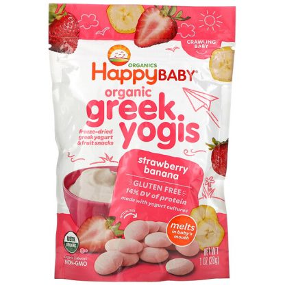 Happy Family Organics, Organic Greek Yogis, Strawberry Banana, 1 oz (28 g)