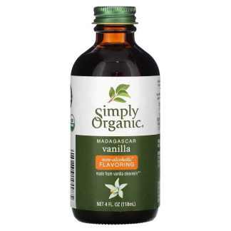 Simply Organic, Madagascar Vanilla, Non-Alcoholic Flavoring, 4 fl oz (118 ml)