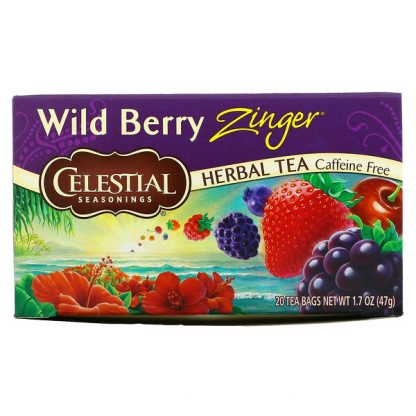 Celestial Seasonings, Herbal Tea, Caffeine Free, Wild Berry Zinger, 20 Tea Bags, 1.7 oz (47 g)