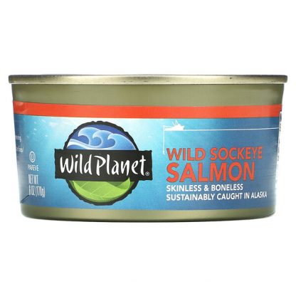 Wild Planet, Wild Sockeye Salmon, Skinless & Boneless, 6 oz (170 g)