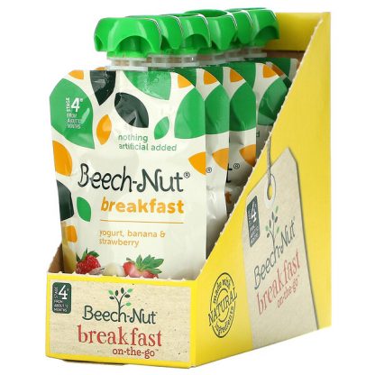 Beech-Nut, Breakfast, Yogurt, Stage 4, Banana & Strawberry, 12 Pouches, 3.5 oz (99 g) Each