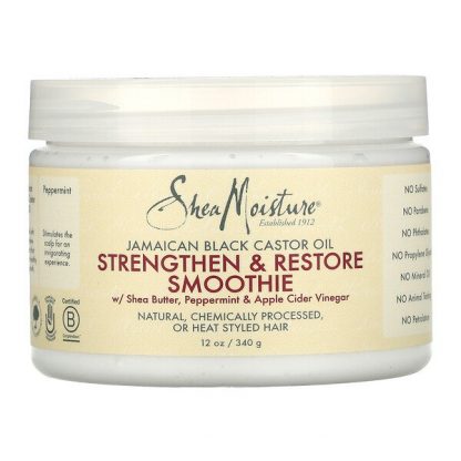 SheaMoisture, Strengthen & Restore Smoothie with Shea Butter, Peppermint & Apple Cider Vinegar, Jamaican Black Castor Oil, 12 oz (340 g)