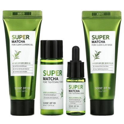 Some By Mi, Super Matcha Pore Care Starter Kit, Edition, 4 Piece Set