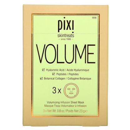 Pixi Beauty, Skintreats, Volume, Volumizing Infusion Sheet Mask, 3 Sheets, 0.8 oz (23 g) Each