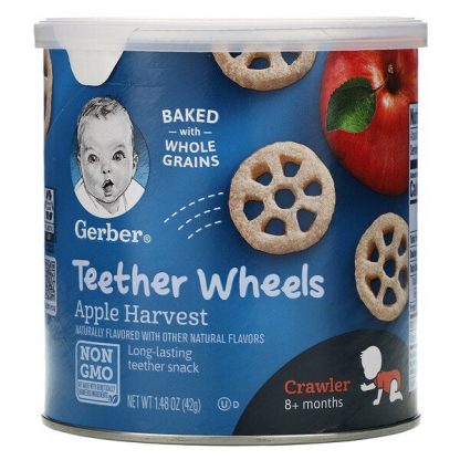 Gerber, Teether Wheels, 8+ Months, Apple Harvest, 1.48 oz (42 g)